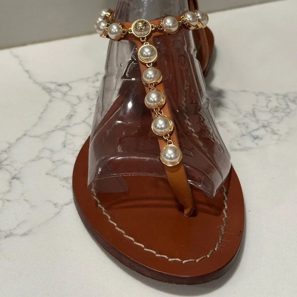 Tory Burch Emmy Pearl Embellished Sandals